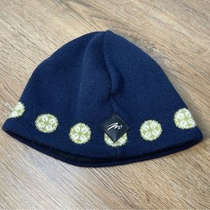 Authentic Merkley Headgear Knit Fleece Lined winter Beanie Hat Green Blue & Gray